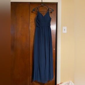 Navy azazie bridesmaid dress